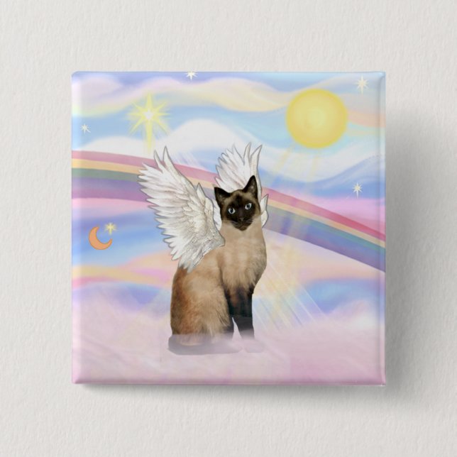 Siamese Cat - Clouds Button (Vorderseite)
