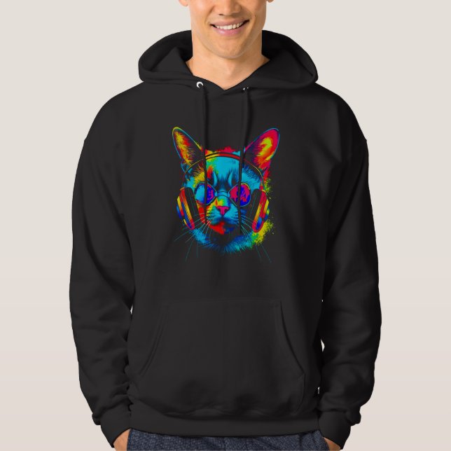 Siamese Cat DJ Festival Hoodie (Vorderseite)