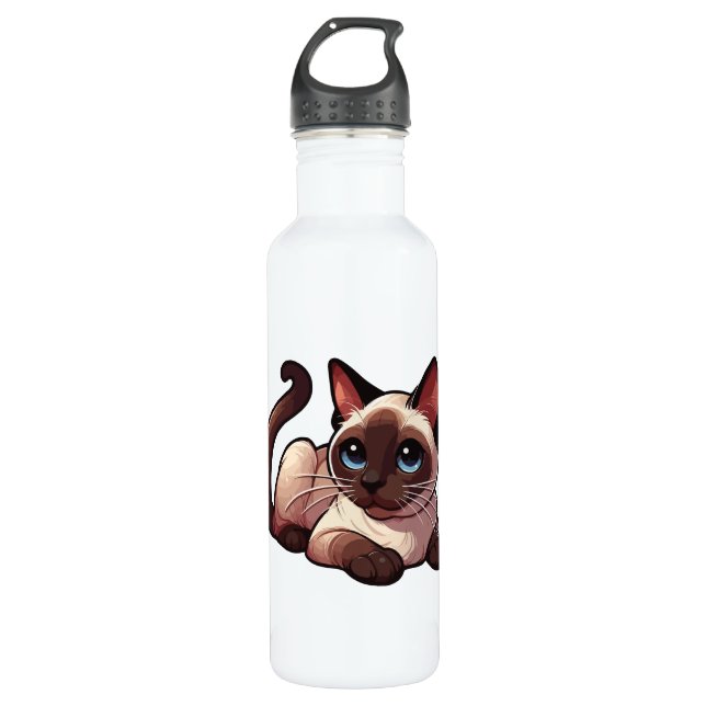 Siamese cat edelstahlflasche (Vorderseite)