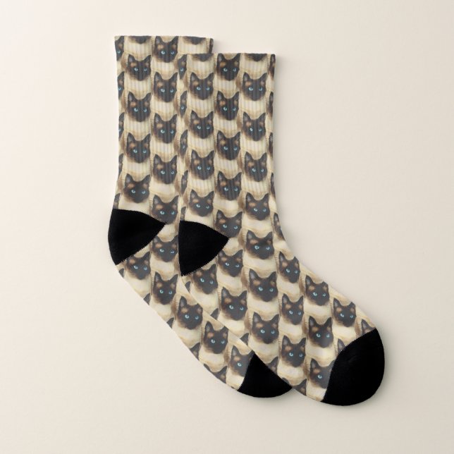 Siamese Cat Faces Socken (Paar)