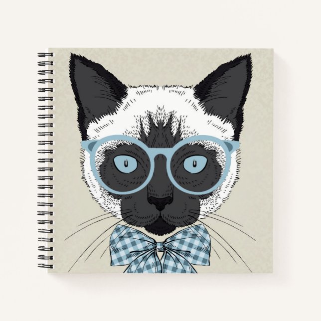 Siamese Cat Fashion Smart Notizbuch (Vorderseite)