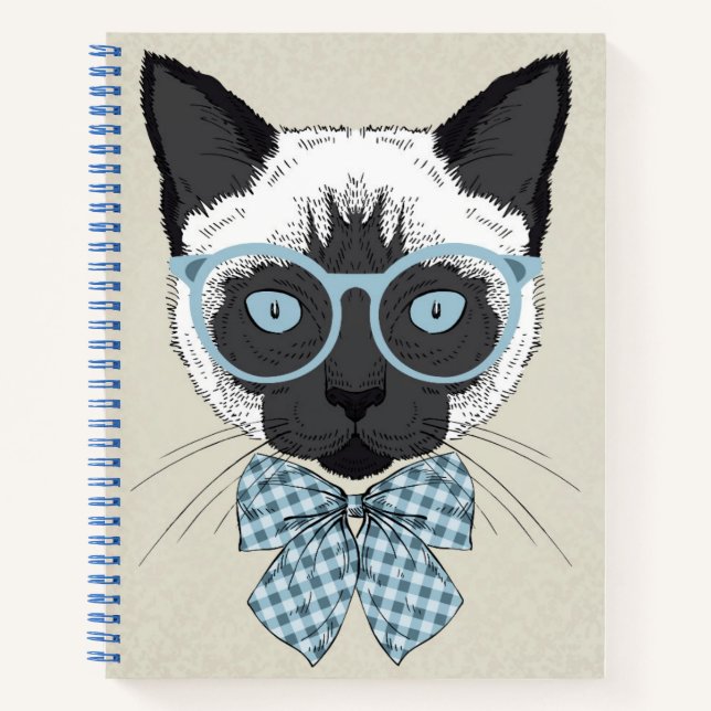 Siamese Cat Fashion Smart Notizbuch (Vorderseite)