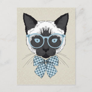 Siamese Cat Fashion Smart Postkarte