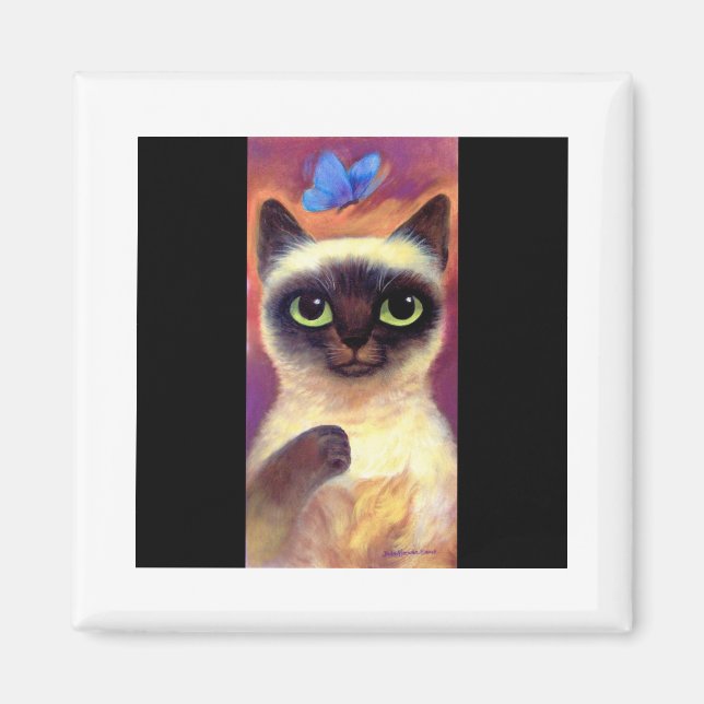 Siamese Cat Feline Butterfly Art - Multi Magnet (Vorne)