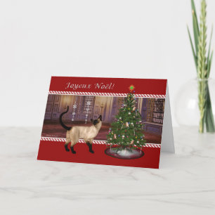 Siamese Cat - Frohe Weihnachten - French Christmas
