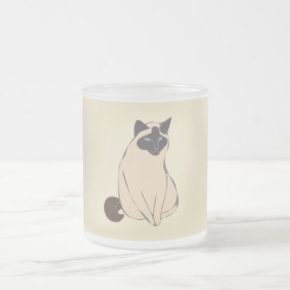 Siamese Cat Frosted Glass Mug Mattglastasse