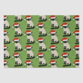 Siamese Cat Funny Santa Kitty Weihnachten Seidenpapier