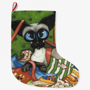 Siamese Cat Gift Strumpf von Bihrle Großer Weihnachtsstrumpf