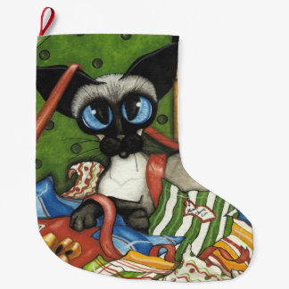 Siamese Cat Gift Strumpf von Bihrle Großer Weihnachtsstrumpf