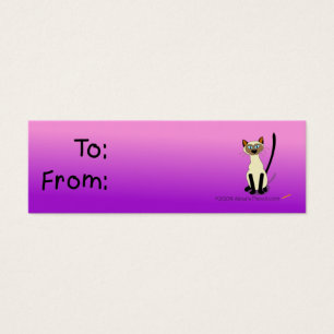 Siamese Cat Gift Tag (rosa und Lila)