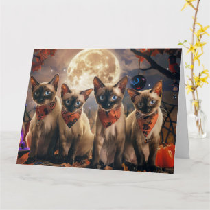 Siamese Cat Halloween Spooky Karte