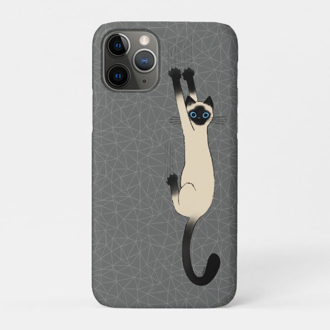 Siamese Cat hanging on | Funny Cat Case-Mate iPhone Hülle (Rückseite)