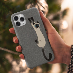 Siamese Cat hanging on   Funny Cat Case-Mate iPhone Hülle