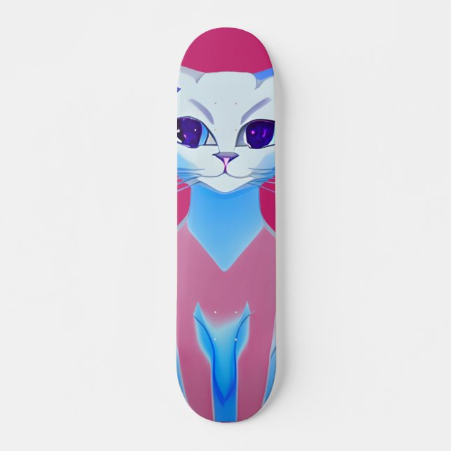 Siamese Cat Hot Pink Skateboard (Vorne)