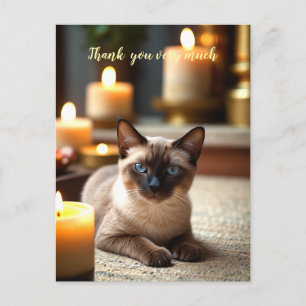 Siamese Cat im Wellness-Center vielen Dank Postkarte