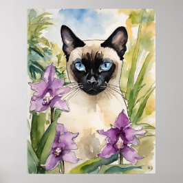 Siamese Cat - Katze Art Print Poster