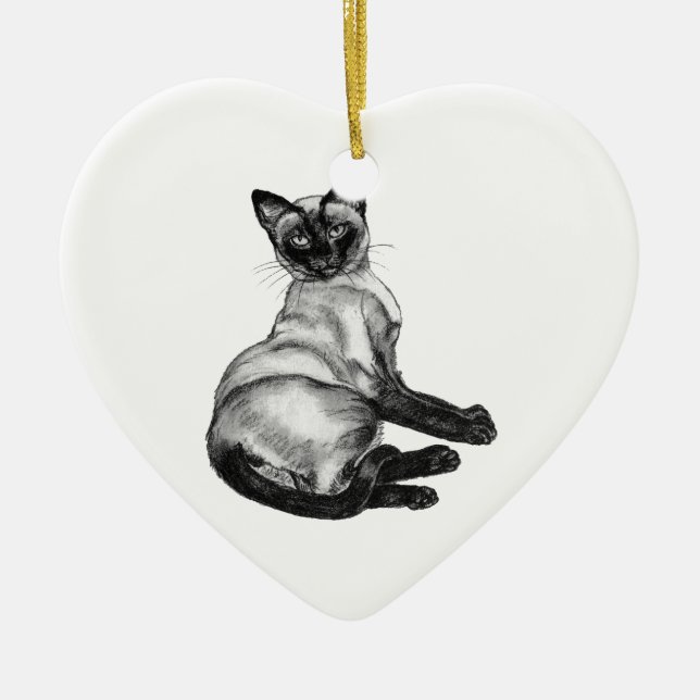 Siamese Cat Keramikornament (Vorne)