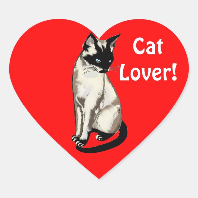 Siamese Cat Lover Heart Geschenkaufkleber Herz-Aufkleber (Vorderseite)