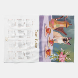 Siamese Cat Lovers 2026 Tea Towel Calendar  Geschirrtuch