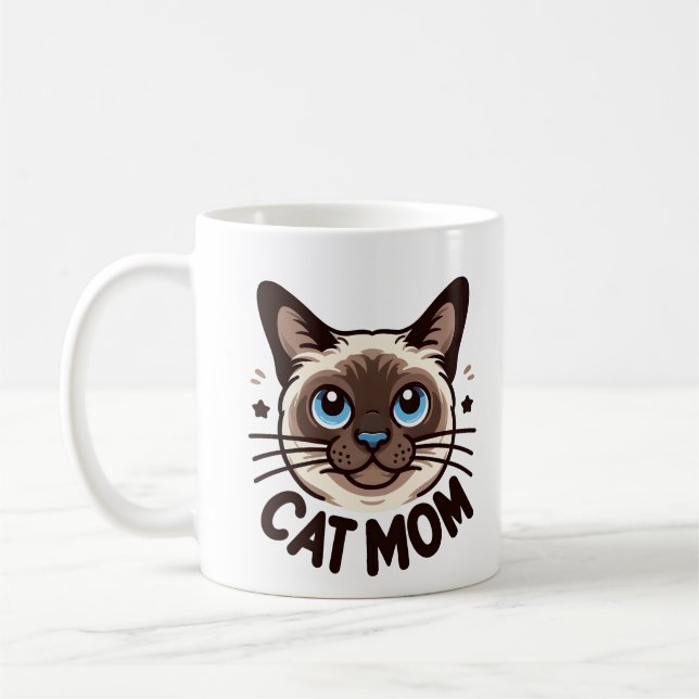 Siamese Cat Mama Mütter Tag Geschenk für Feline Li Kaffeetasse (Links)