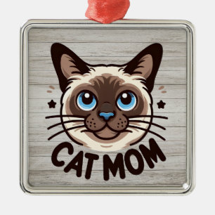 Siamese Cat Mama Mütter Tag Geschenk für Feline Li Ornament Aus Metall