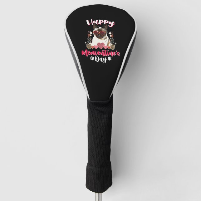 Siamese Cat Meowentines Funny Valentinstag Golf Headcover (Vorderseite)