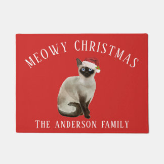 Siamese Cat Meowy Weihnachten Fußmatte