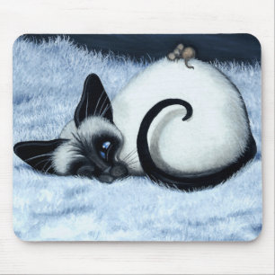 Siamese Cat Nickerchen Mouse von Bihrle Mousepad