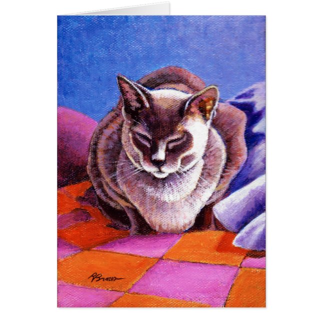 Siamese Cat on a Patchwork Quilt (Vorne)