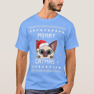 Siamese Cat Owner Ugly Christmas Sweater für Holid T-Shirt