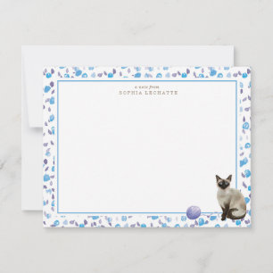 Siamese Cat Personalisiert Stationery Mitteilungskarte