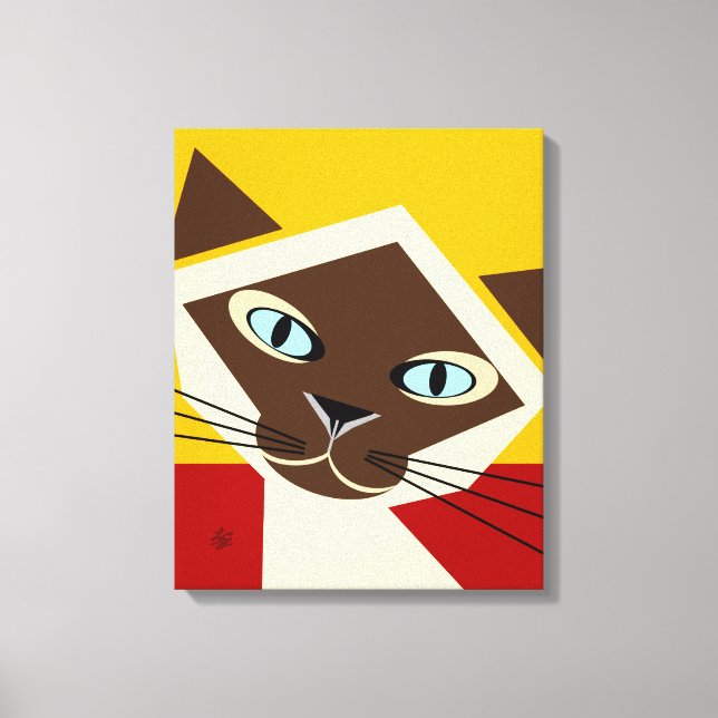 Siamese Cat Portrait Canvas Print Leinwanddruck (Vorderseite)