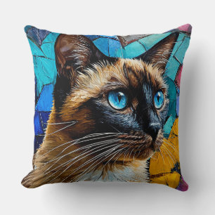 Siamese Cat Portrait Kissen