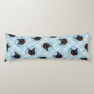 Siamese Cat Portrait Malerei Niedliche Originalkun Seitenschläferkissen