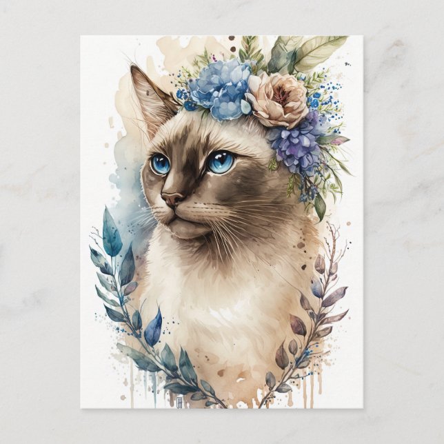 Siamese Cat Postkarte (Vorderseite)
