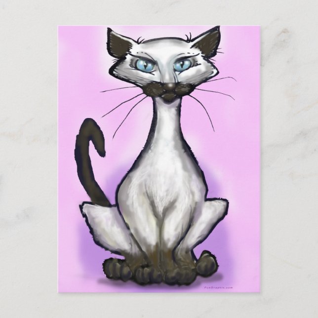 Siamese Cat Postkarte (Vorderseite)