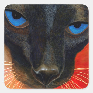 Siamese Cat Quadratischer Aufkleber