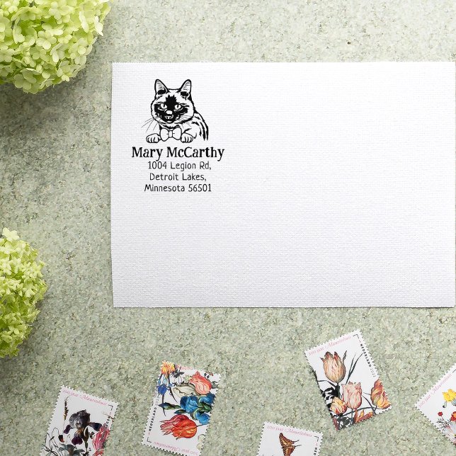 Siamese Cat Rücksendeadresse Gummistempel (Von Creator hochgeladen)