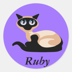 Siamese Cat Runder Aufkleber