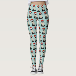 Siamese Cat Santa Funny Weihnachtsfeiertag Leggings