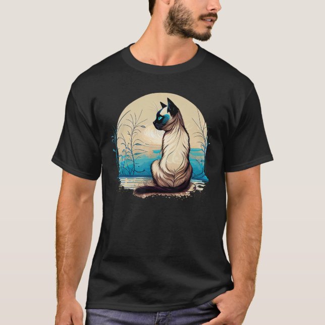 Siamese cat seal point siamese yoga postures T-Shirt (Vorderseite)