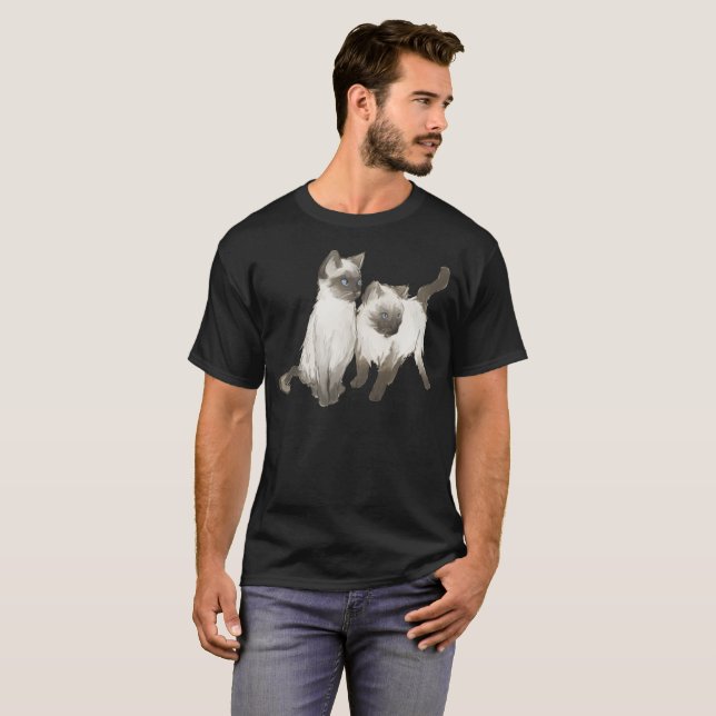 Siamese Cat Shirt - Geschenk für Katzen Liebhaber (Vorne ganz)