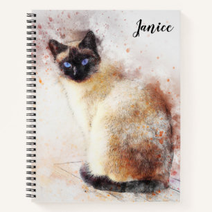 Siamese Cat Themed Notebook Custom Notizbuch