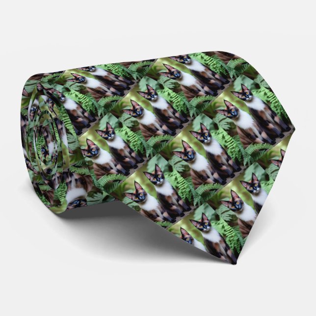Siamese Cat Twins, Neck Tie Krawatte (Gerollt)