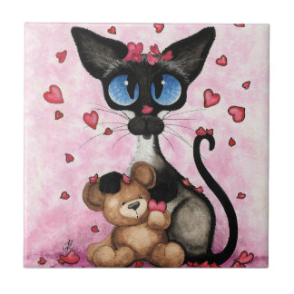 Siamese Cat Valentines Day by Bihrle Fliese