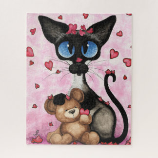 Siamese Cat Valentines Day by Bihrle Puzzle