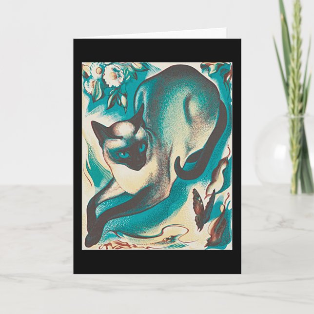 Siamese Cat, von Agnes Parker, Karte (Vorderseite)