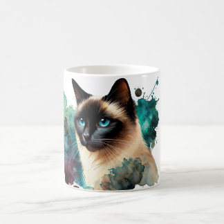Siamese Cat Watercolor Kaffeetasse