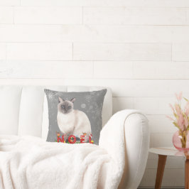 Siamese Cat Watercolor Kissen