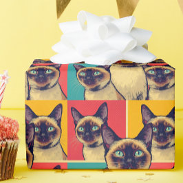 Siamese cat wrapping paper geschenkpapier